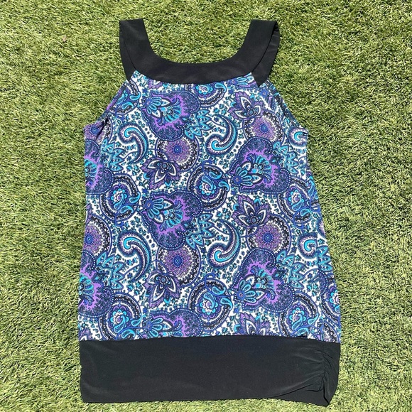 Sleeveless Purple Paisley Tank Top, Tempted Hearts Brand, Women’s Size L - Picture 7 of 12